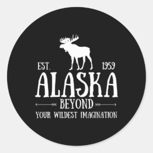 Moose Alaska Last Frontier Alaska Bear Classic Round Sticker