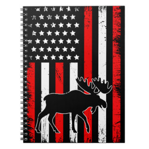 Moose American Flag Notebook