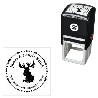 Moose and Arrows Return Address  Self-inking Stamp