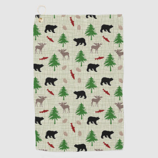 Moose and Bear Pattern Golf Towel