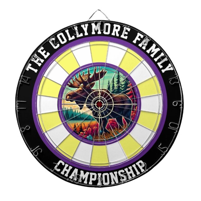 Moose and Forest Target Focus Dartboard (Front)