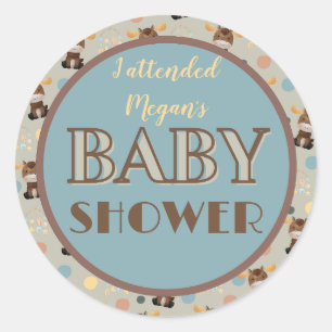 Moose and Mobile baby shower stickers