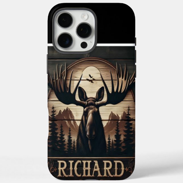 Moose and Mountains Sign Case-Mate iPhone Case (Back)