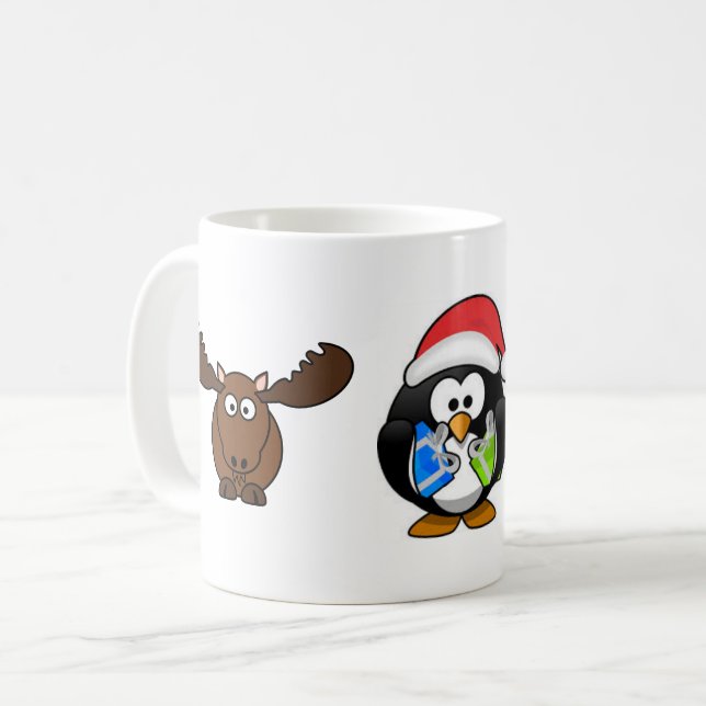 moose and penguin mug (Front Left)