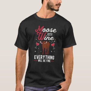 Moose And Wine Scandinavia Moose Antler Moose T-Shirt