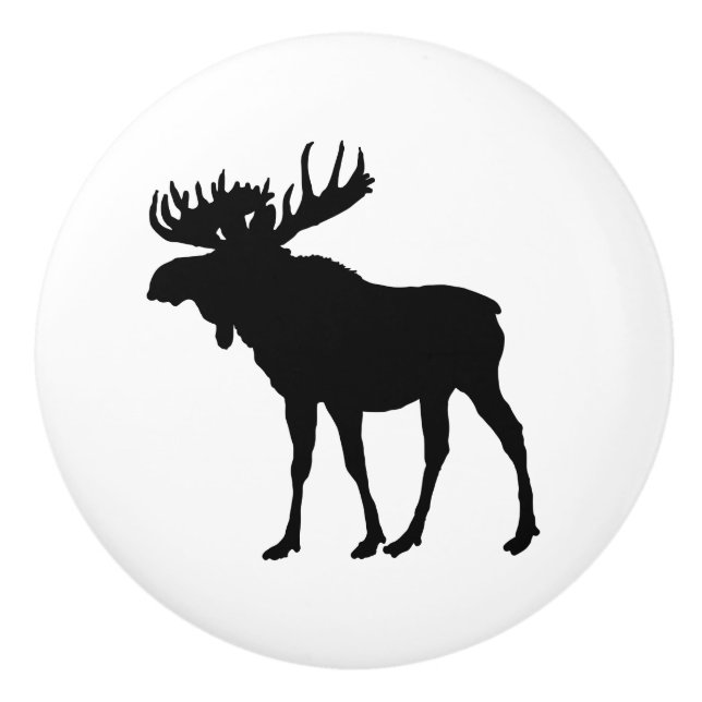 Moose Animal door knob drawer pull (Front)