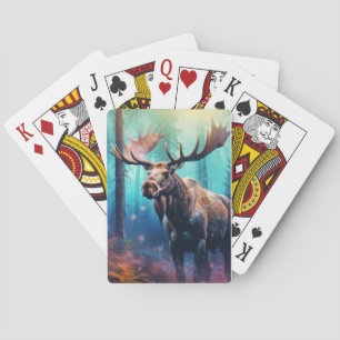 Moose Animal Wildlife Wilderness Colourful Wall Ar Playing Cards