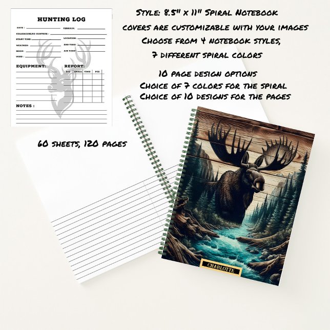 Moose appears by serene river at dawn notebook (Creator Uploaded)