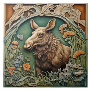 Moose - Art Nouveau Ceramic Tile