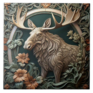 Moose - Art Nouveau Ceramic Tile