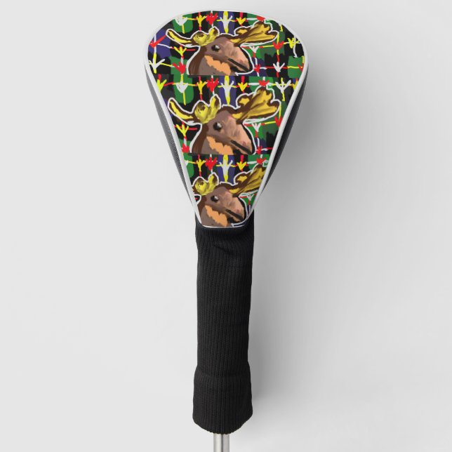Moose art style  golf head cover (Front)