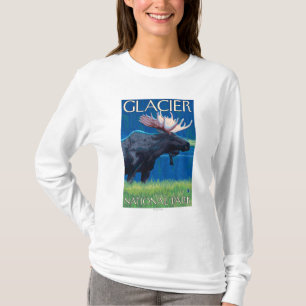 Moose at Night - Glacier National Park, MT T-Shirt