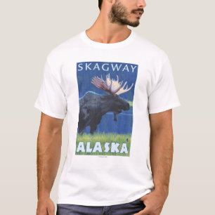 Moose at Night - Skagway, Alaska T-Shirt