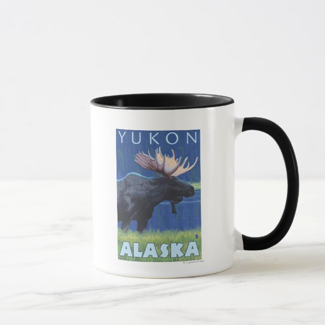 Moose at Night - Yukon, Alaska Mug (Right)