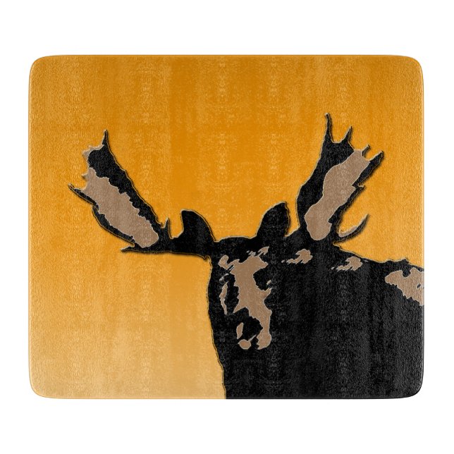 Moose at Sunset  - Original Wildlife Art Cutting Board (Front)