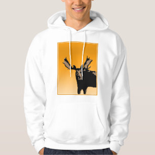 Moose at Sunset  - Original Wildlife Art Hoodie