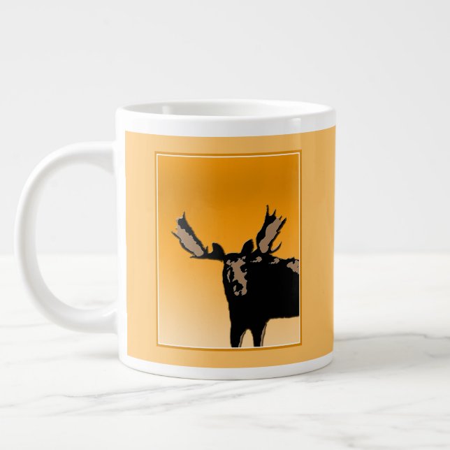 Moose at Sunset  - Original Wildlife Art Large Coffee Mug (Left)
