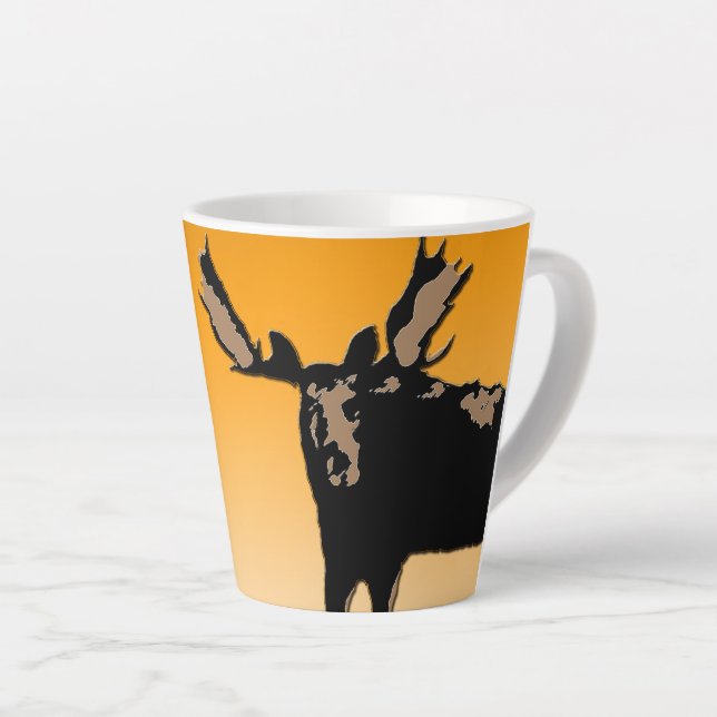 Moose at Sunset  - Original Wildlife Art Latte Mug (Right Angle)