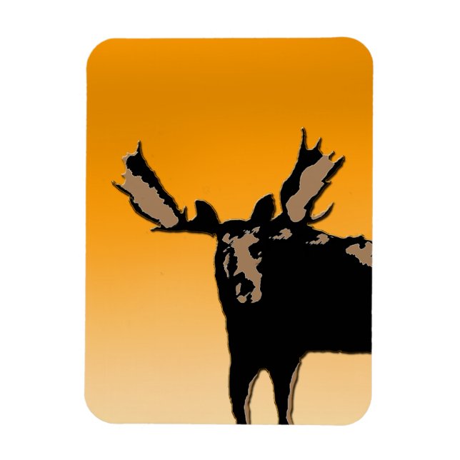 Moose at Sunset  - Original Wildlife Art Magnet (Vertical)