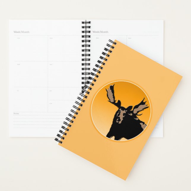 Moose at Sunset  - Original Wildlife Art Planner (Display)