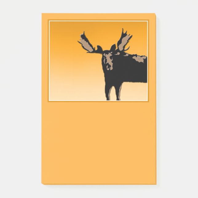 Moose at Sunset  - Original Wildlife Art Post-it Notes (Front)