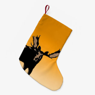Moose at Sunset - Original Wildlife Art Small Christmas Stocking