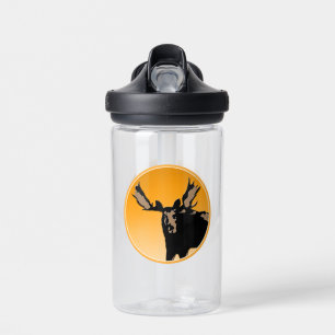 Moose at Sunset  - Original Wildlife Art Water Bottle