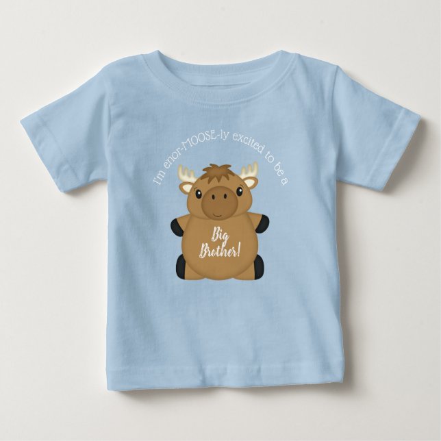Moose Baby Shower Blue Boy Baby T-Shirt (Front)