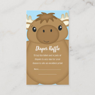 Moose Baby Shower Blue Boy Enclosure Card