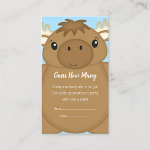Moose Baby Shower Blue Boy Enclosure Card