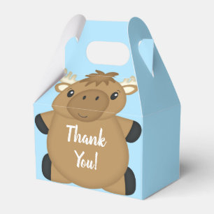 Moose Baby Shower Blue Boy Favour Box