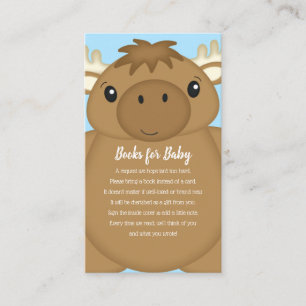 Moose Baby Shower Blue Enclosure Card