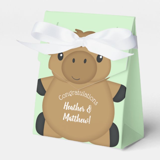 Moose Baby Shower Favour Box (Front Side)