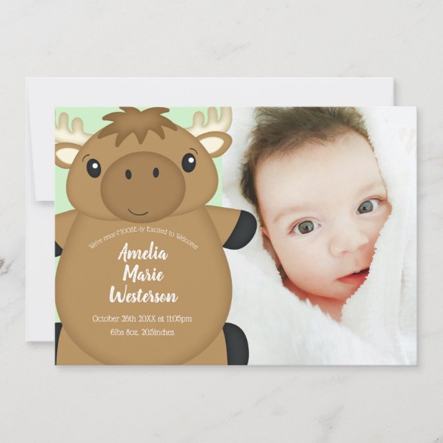 Moose Baby Shower Invitation (Front)