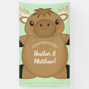 Moose Baby Shower Woodland Banner