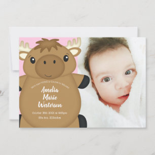 Moose Baby Shower Woodland Invitation