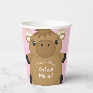 Moose Baby Shower Woodland Paper Cups