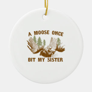 Moose Bite Ceramic Tree Decoration