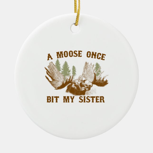 Moose Bite Ceramic Tree Decoration (Front)