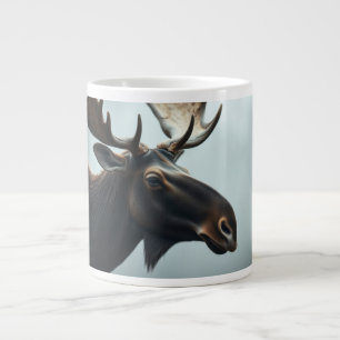 Moose blue design large coffee mug