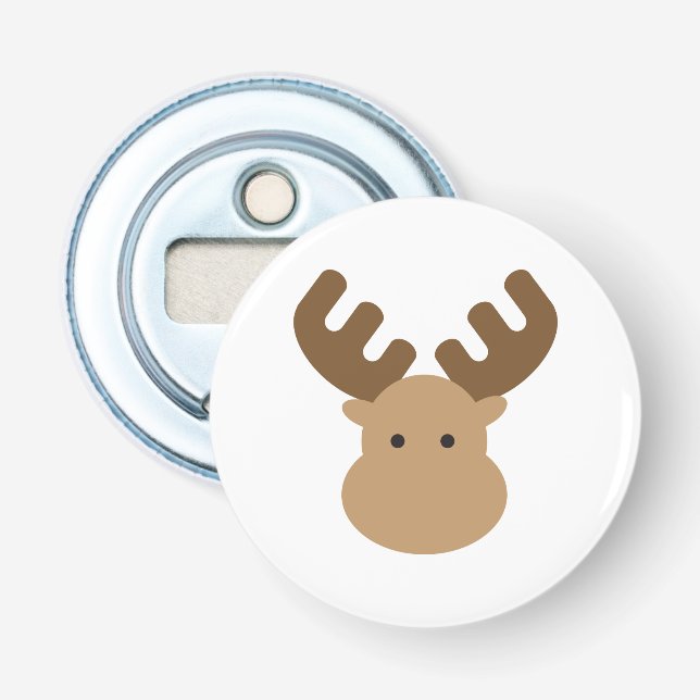 Moose Bottle Opener Fridge Magnet (Front)