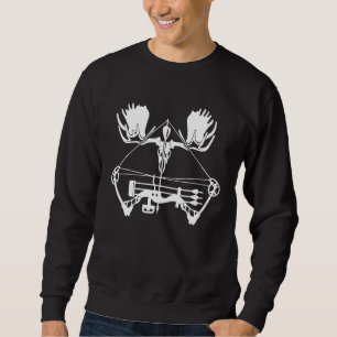 Moose Bow Hunting Archery Illustration Hunter Sweatshirt