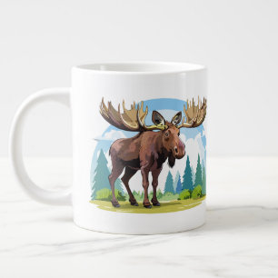 Moose buck large coffee mug