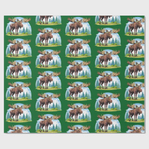 Moose buck wrapping paper