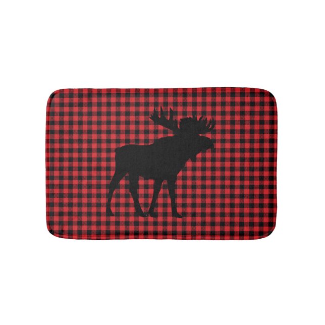Moose Buffalo Check Mountain Living Bath Mat (Front)