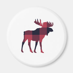 Moose Buffalo Check Mountain Magnet
