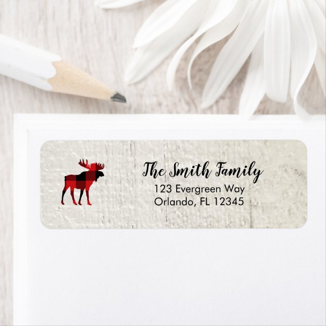 Moose Buffalo Check Wilderness Address Label Return Address Label (Insitu)