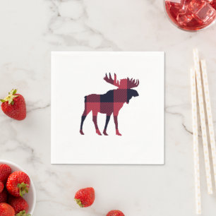 Moose Buffalo Check Wilderness Napkin