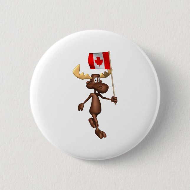 Moose Canada 6 Cm Round Badge (Front)