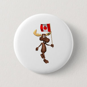 Moose Canada 6 Cm Round Badge